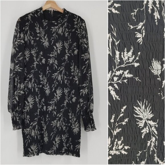 Dynamite Smocked Long Sleeve Dress - Picture 1 of 7